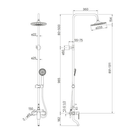 Смеситель для ванны IDDIS Edifice (EDISB3Fi06)